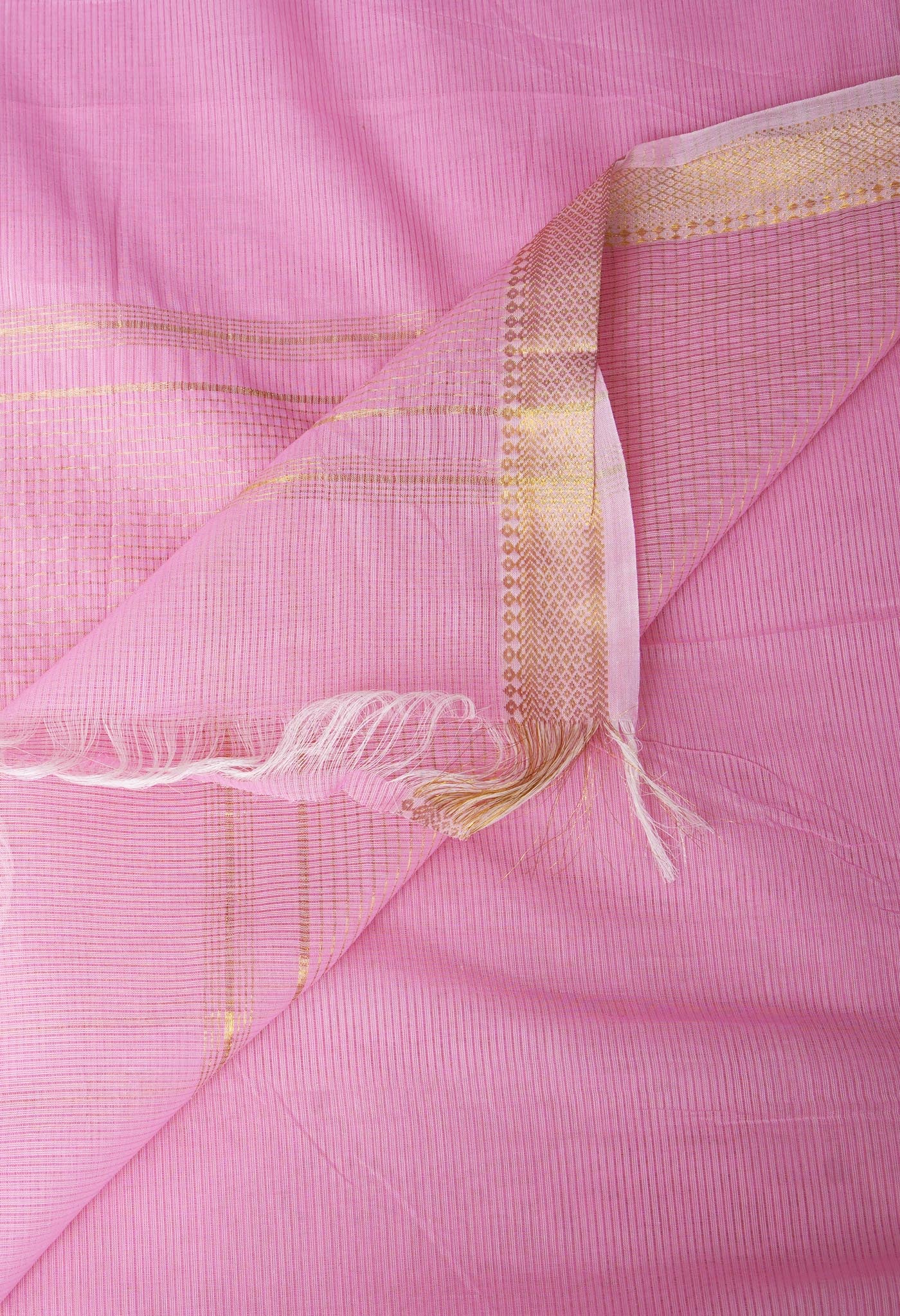 Baby Pink Pure Plain Pavani Mangalgiri Cotton Saree-UNM83172