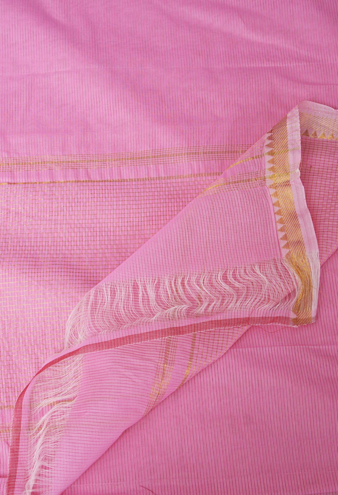 Baby Pink Pure Plain Pavani Mangalgiri Cotton Saree-UNM83178