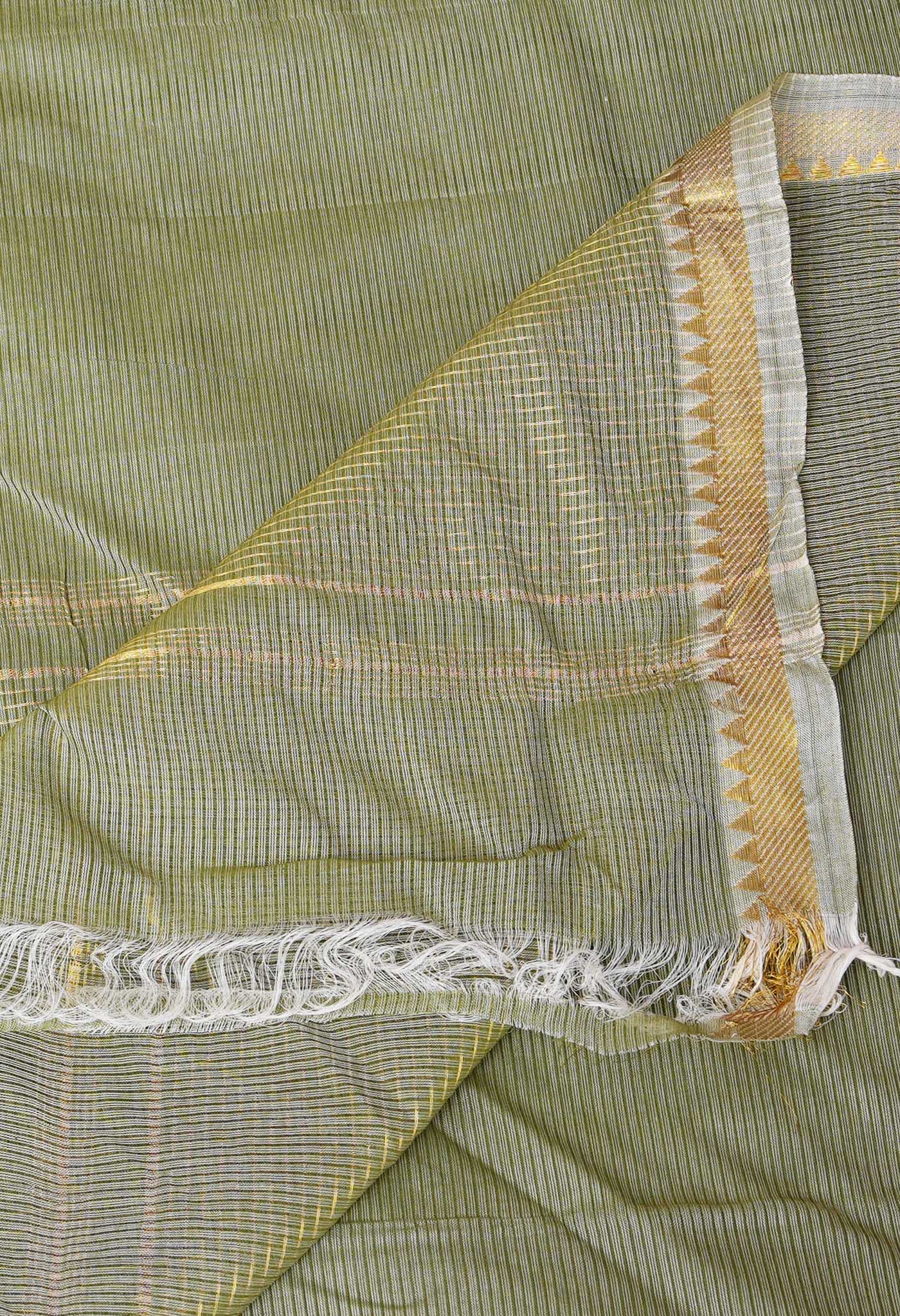 Green Pure Plain Pavani Mangalgiri Cotton Saree-UNM83181