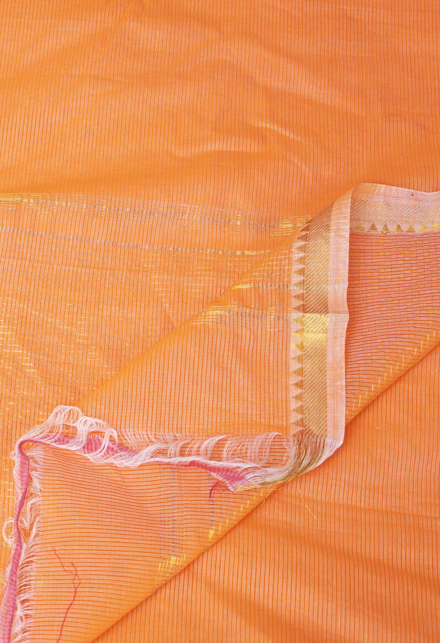 Orange Pure Plain Pavani Mangalgiri Cotton Saree-UNM83182