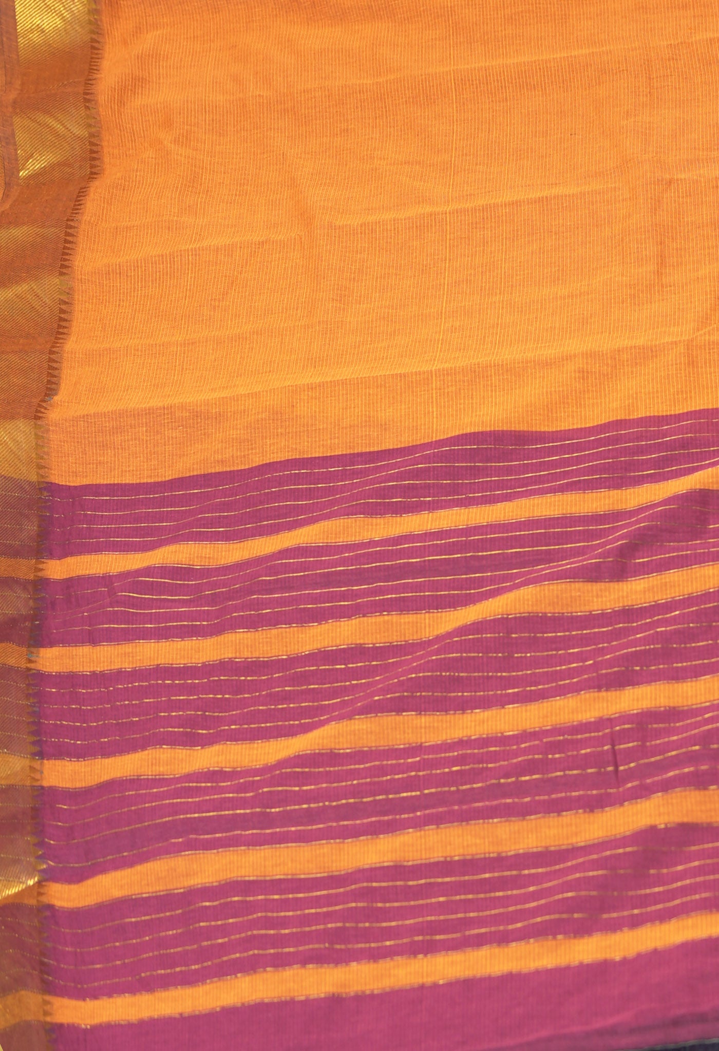 Orange Pure Plain Pavani Mangalgiri Cotton Saree-UNM83186