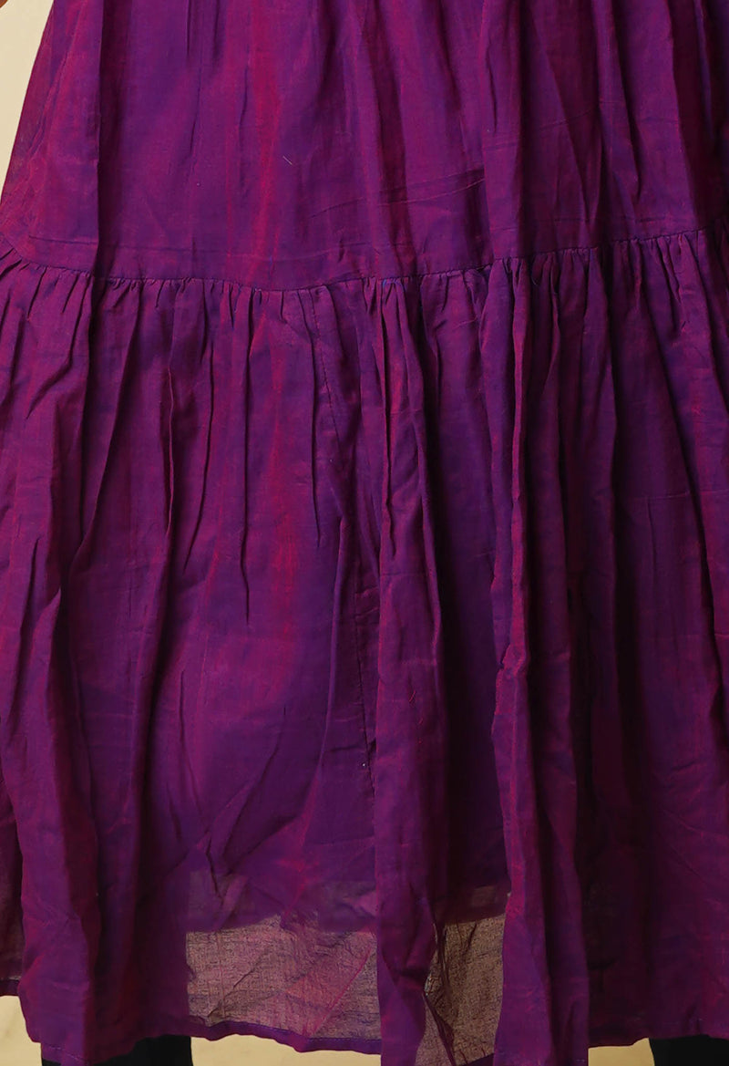 Purple Pure Handloom Pavani Narayanpet Cotton Kurta-PKK1922