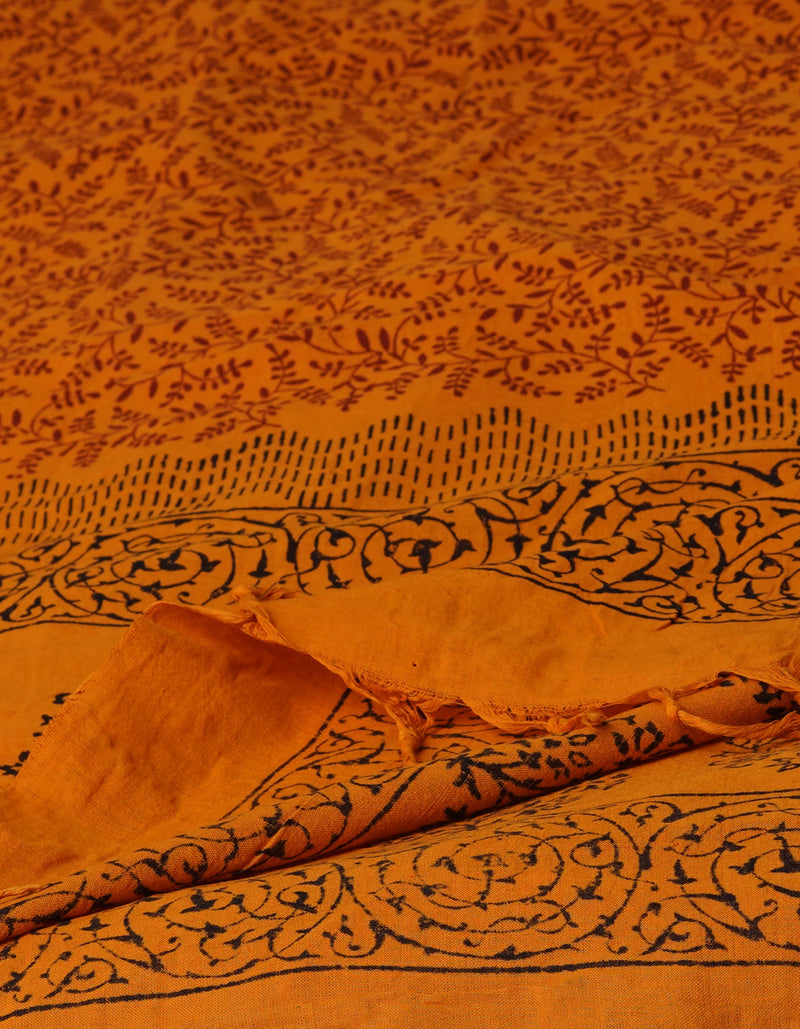 Orange Art Chanderi Bagh Printed Cotton Dupatta–UDS4344