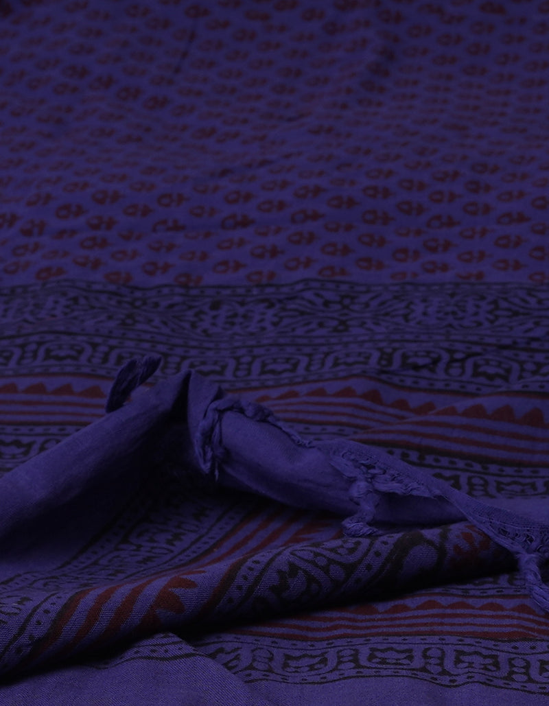 Blue Art Chanderi Bagh Printed Cotton Dupatta–UDS4346