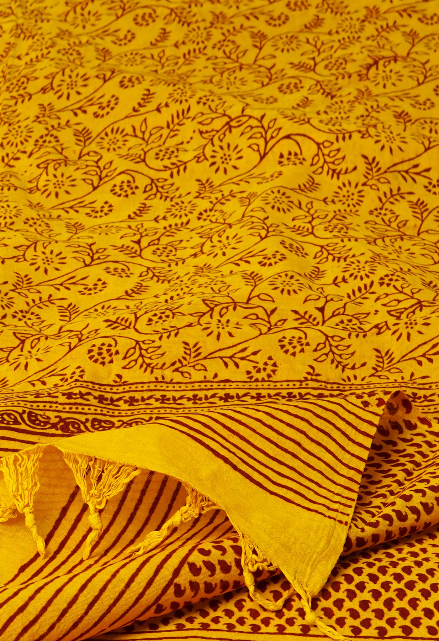 Yellow Art Chanderi Bagh Printed Cotton Dupatta–UDS4369