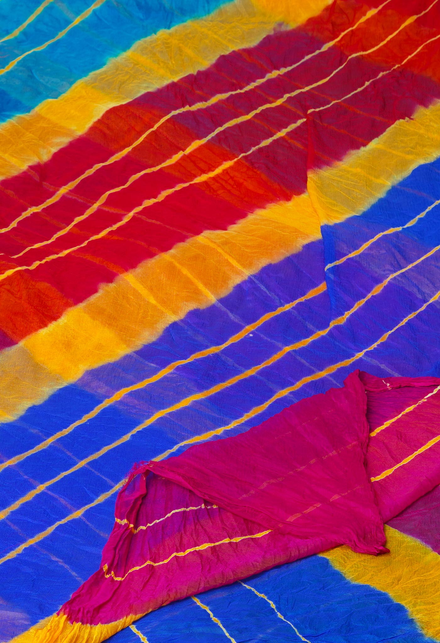 Multi Bandhani Printed Chiffon Silk Dupatta–UDS4405