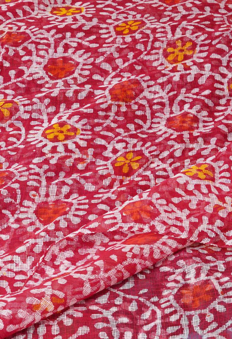 Red Pure Batik Kota Cotton Dupatta–UDS4543