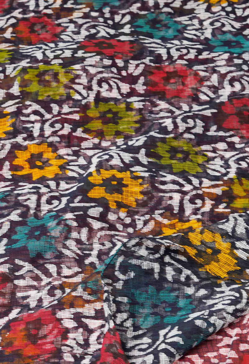 Black Pure Batik Kota Cotton Dupatta–UDS4544