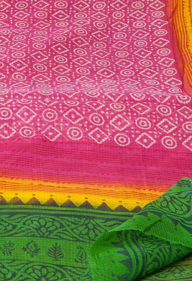 Pink Pure Gota Patti Bandhani Printed Kota Dupatta –UDS4551