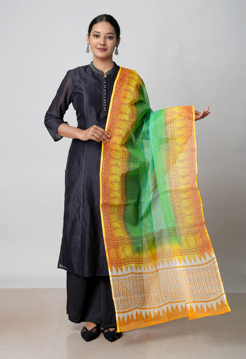 Green Pure Gota Patti Bandhani Printed Kota Dupatta –UDS4552