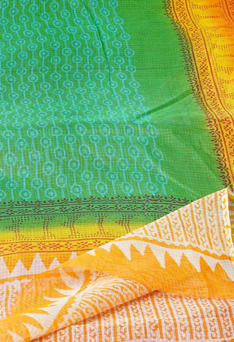 Green Pure Gota Patti Bandhani Printed Kota Dupatta –UDS4552