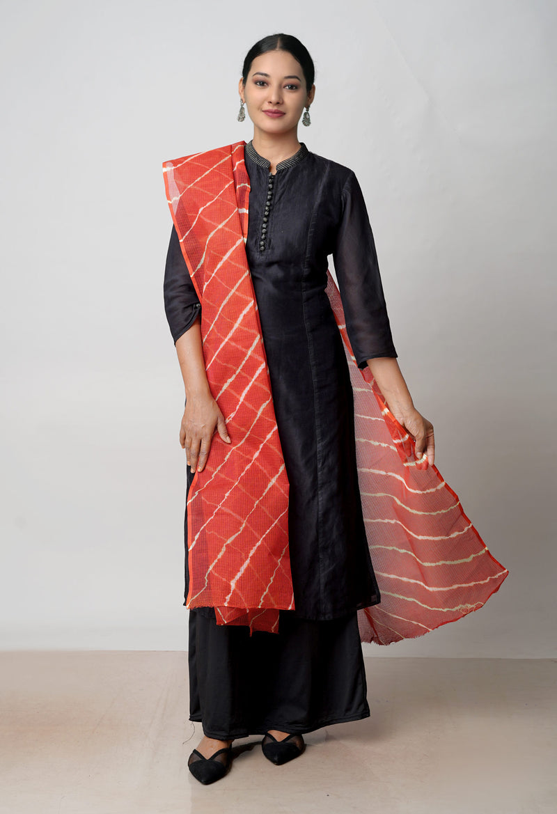 Red Pure Gota Patti Bandhani Printed Kota Dupatta –UDS4553