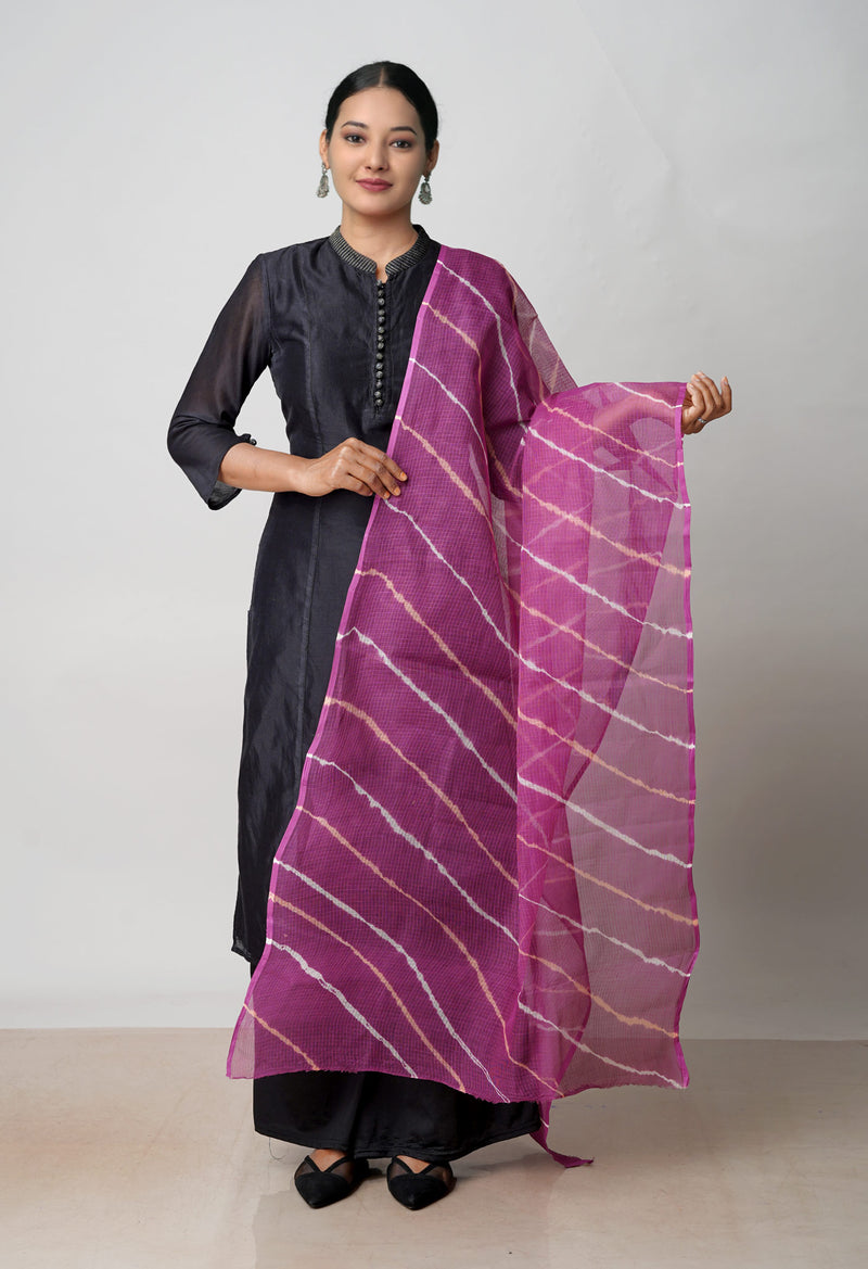 Purple Pure Gota Patti Bandhani Printed Kota Dupatta –UDS4554