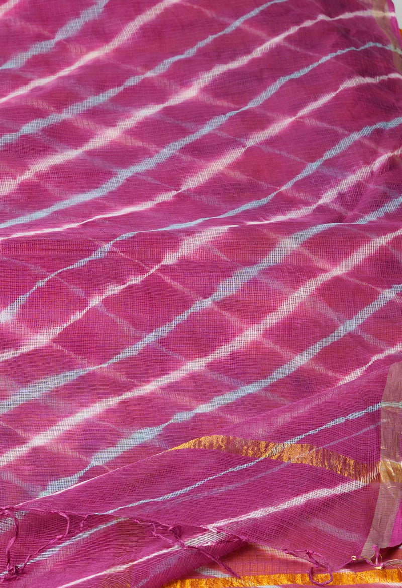 Purple Pure Gota Patti Bandhani Printed Kota Dupatta–UDS4561
