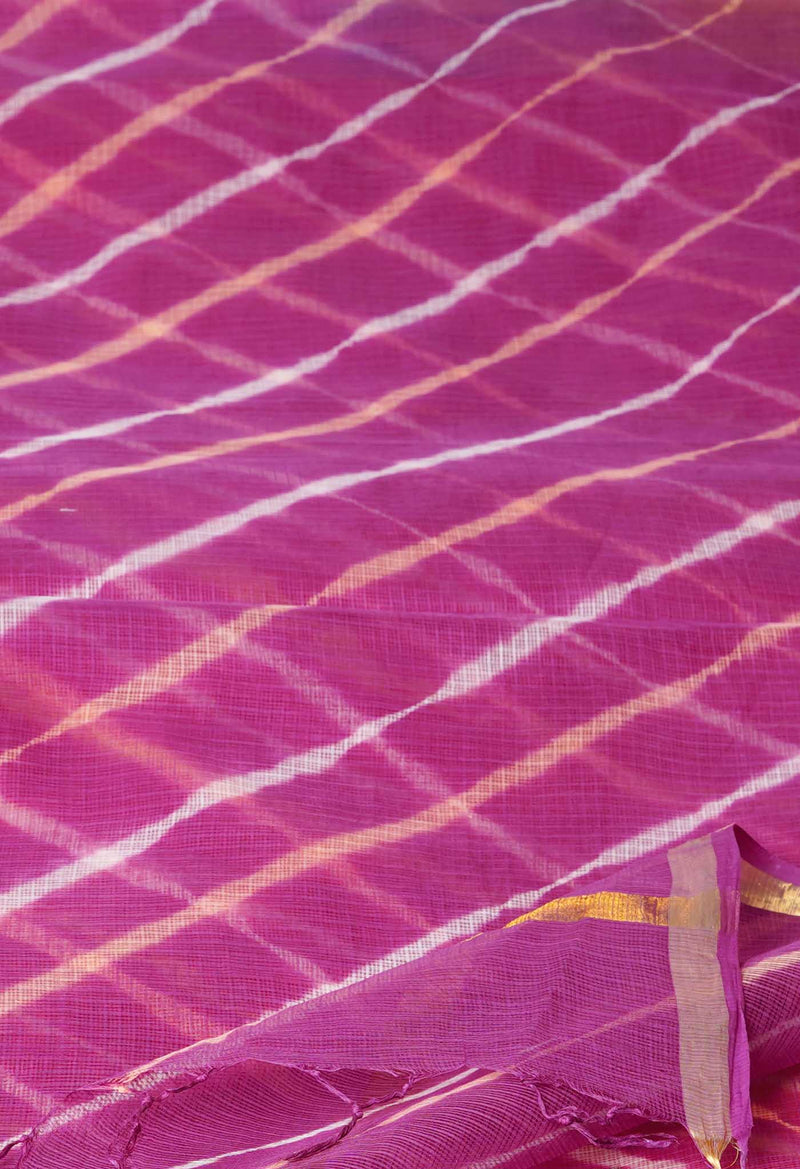 Purple Pure Gota Patti Bandhani Printed Kota Dupatta–UDS4563