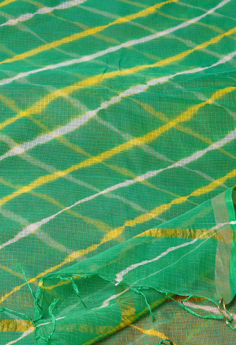 Green Pure Gota Patti Bandhani Printed Kota Dupatta–UDS4567