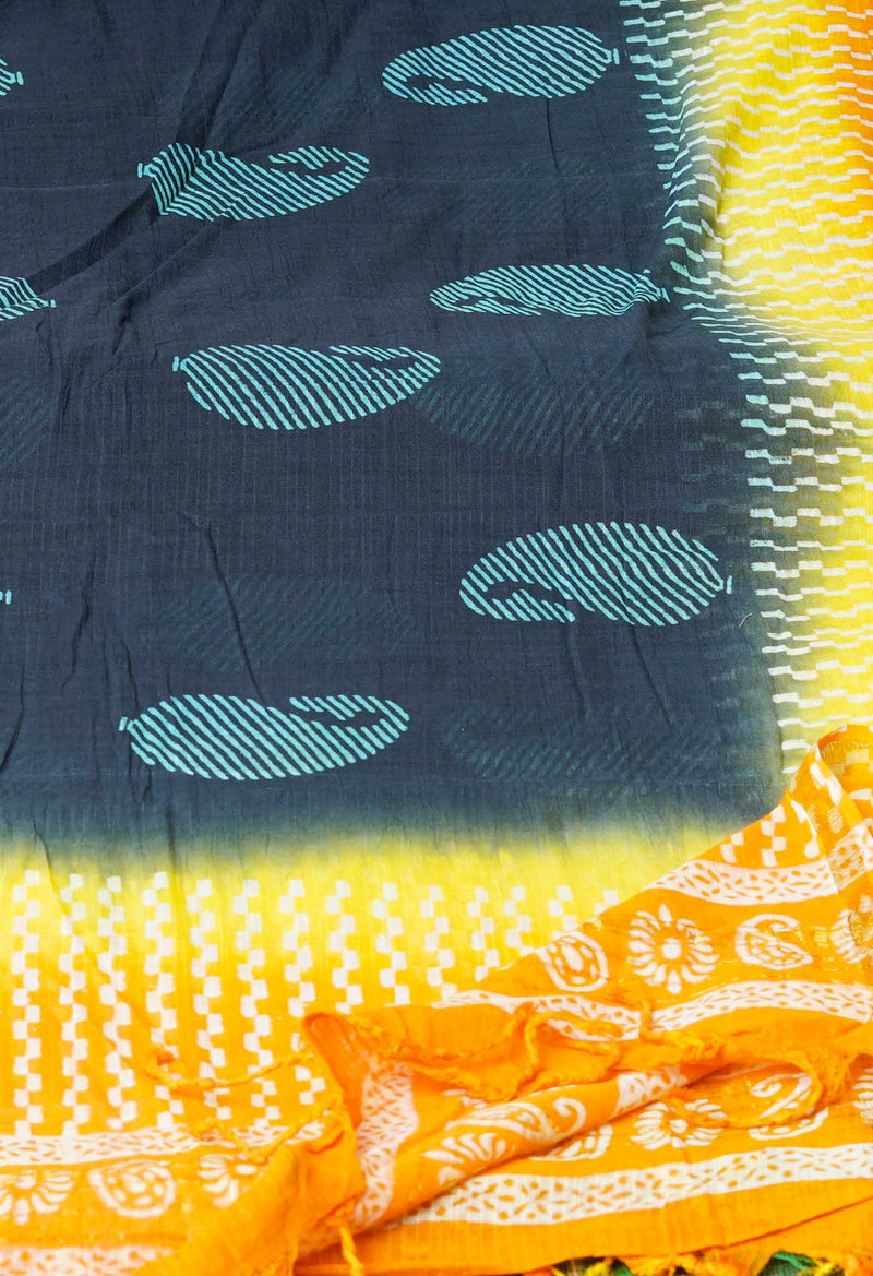 Black Pure Batik Printed Cotton Dupatta –UDS4571