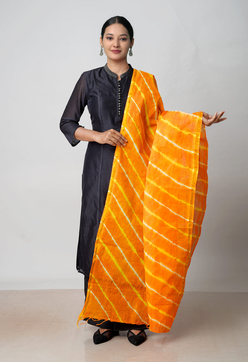 Orange Pure Gota Patti Bandhani Printed Cotton Dupatta–UDS4576