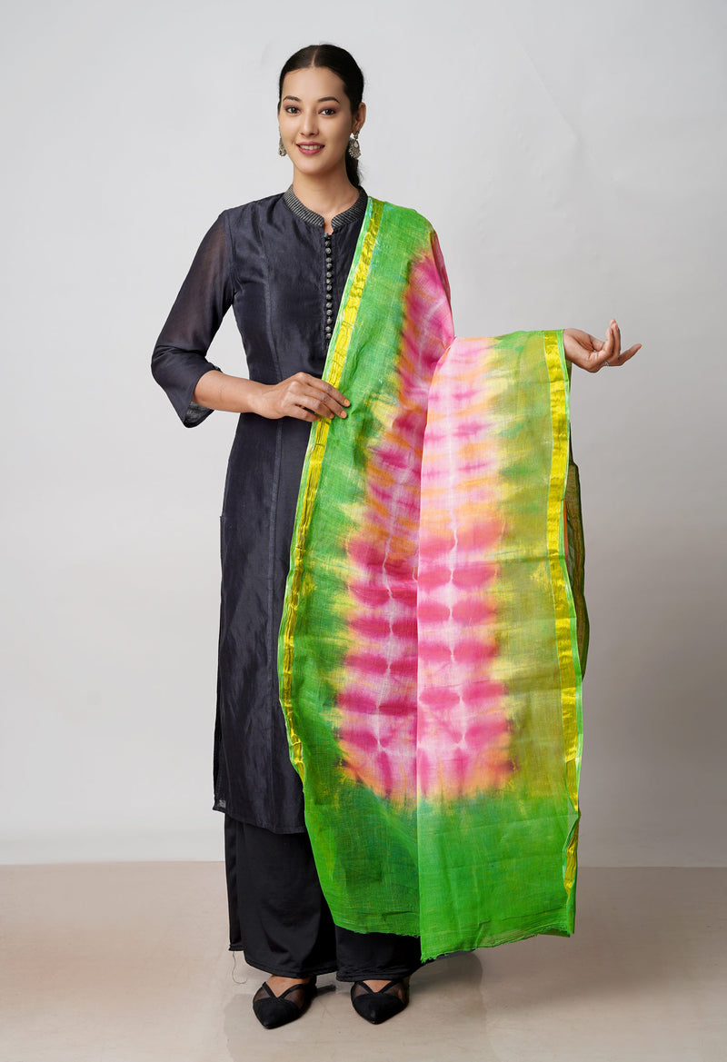 Multi Pure Gota Patti Bandhani Printed Cotton Dupatta–UDS4579