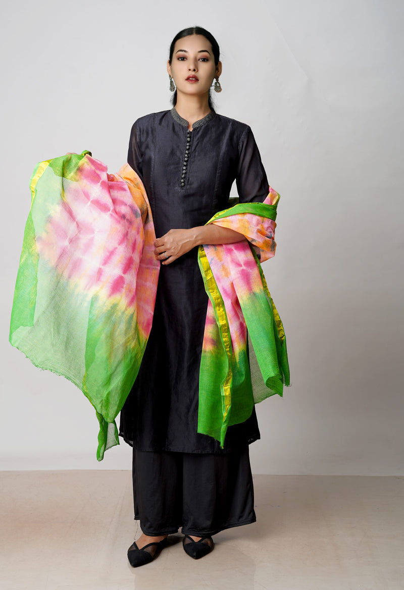 Multi Pure Gota Patti Bandhani Printed Cotton Dupatta–UDS4579