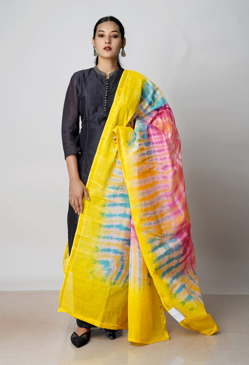 Multi Pure Gota Patti Bandhani Printed Cotton Dupatta–UDS4587