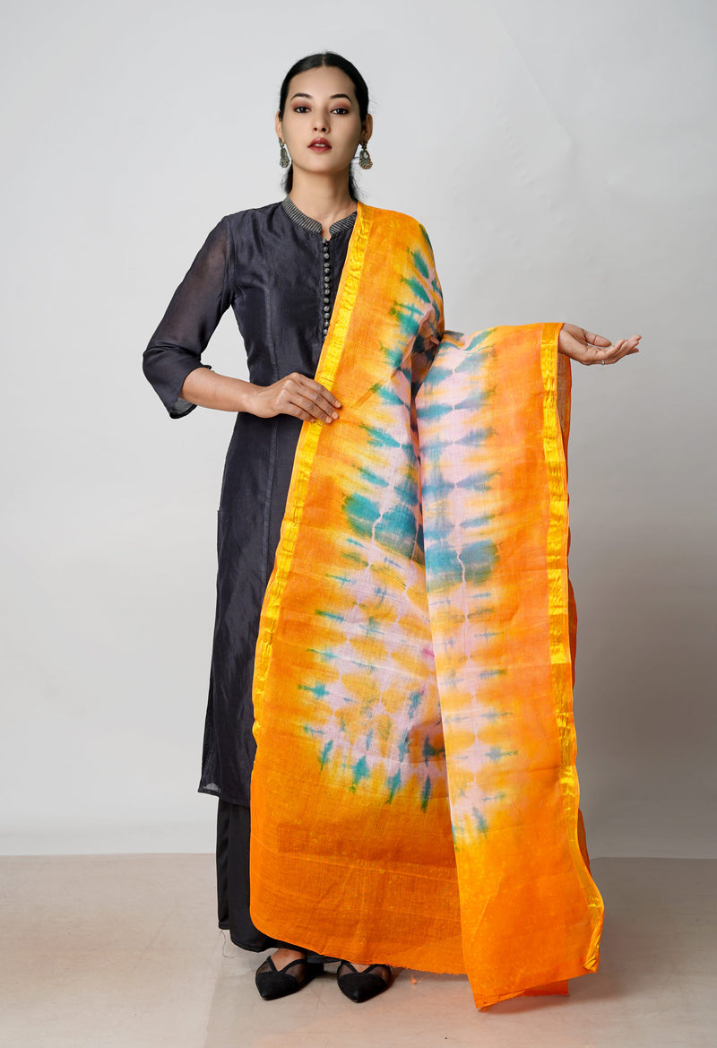 Multi Pure Gota Patti Bandhani Printed Cotton Dupatta–UDS4589