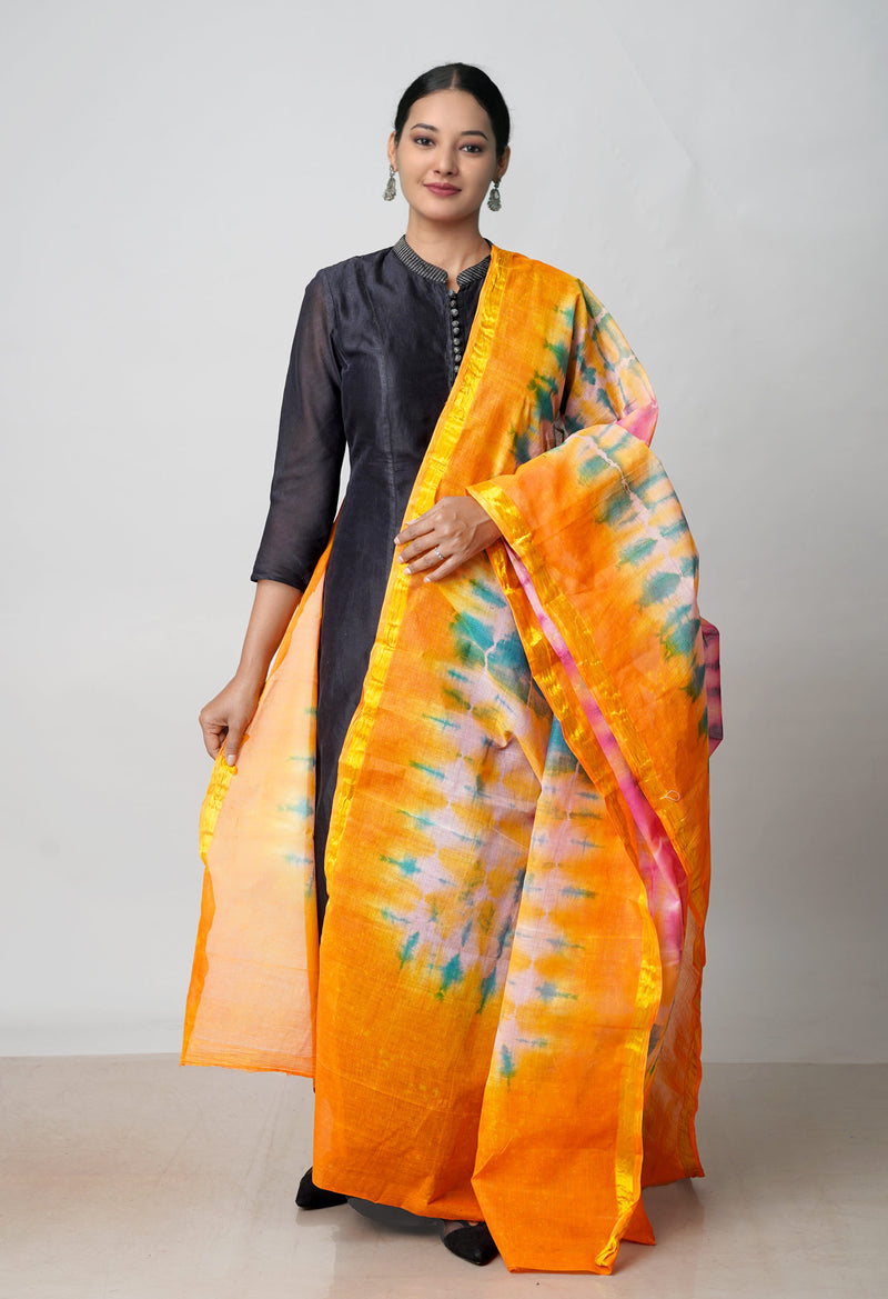 Multi Pure Gota Patti Bandhani Printed Cotton Dupatta–UDS4589