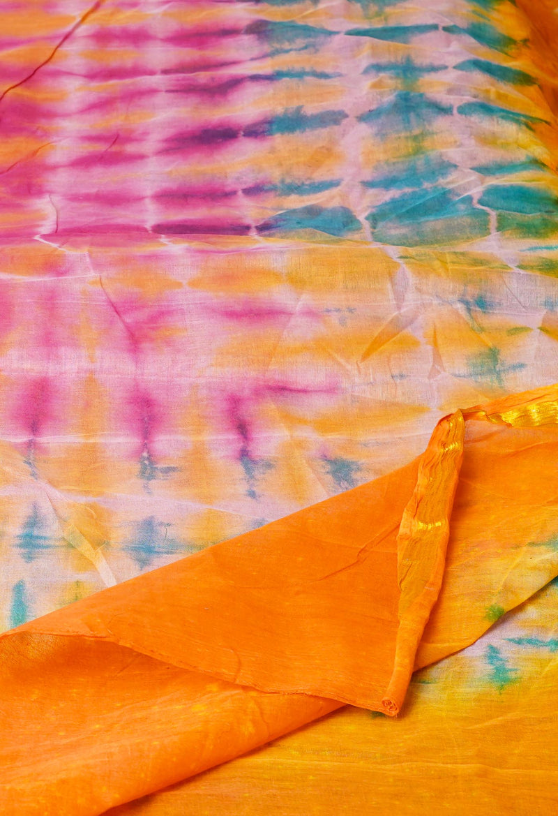 Multi Pure Gota Patti Bandhani Printed Cotton Dupatta–UDS4589
