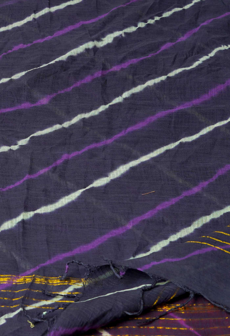 Black Pure Gota Patti Bandhani Printed Cotton Dupatta–UDS4594