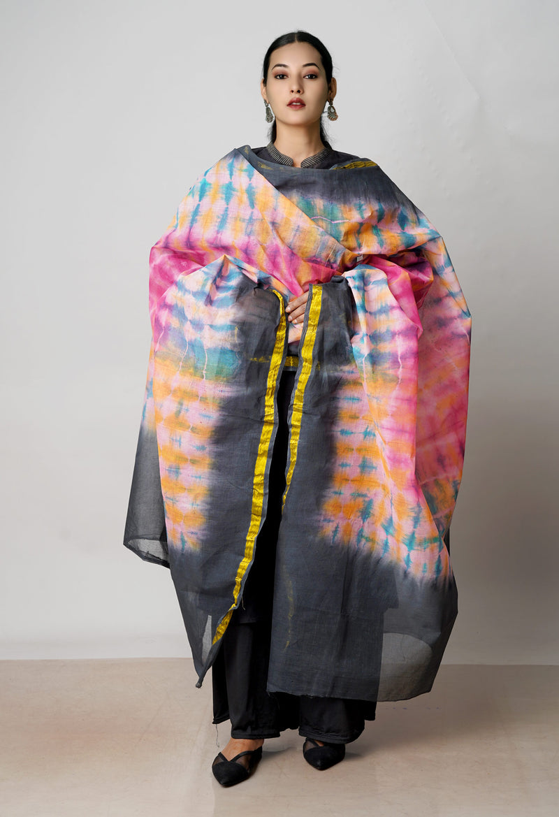 Multi Pure Gota Patti Bandhani Printed Cotton Dupatta–UDS4597