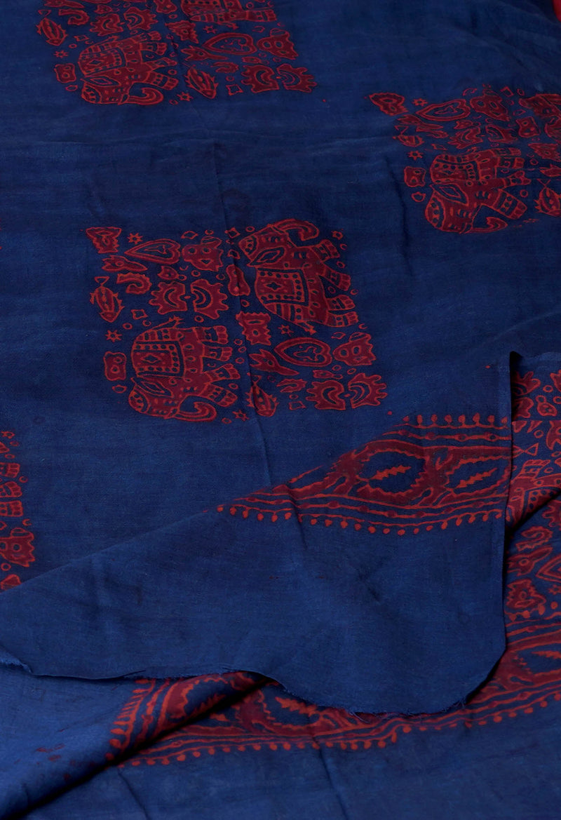 Blue Pure Ajrakh Printed Soft Cotton Dupatta–UDS4668