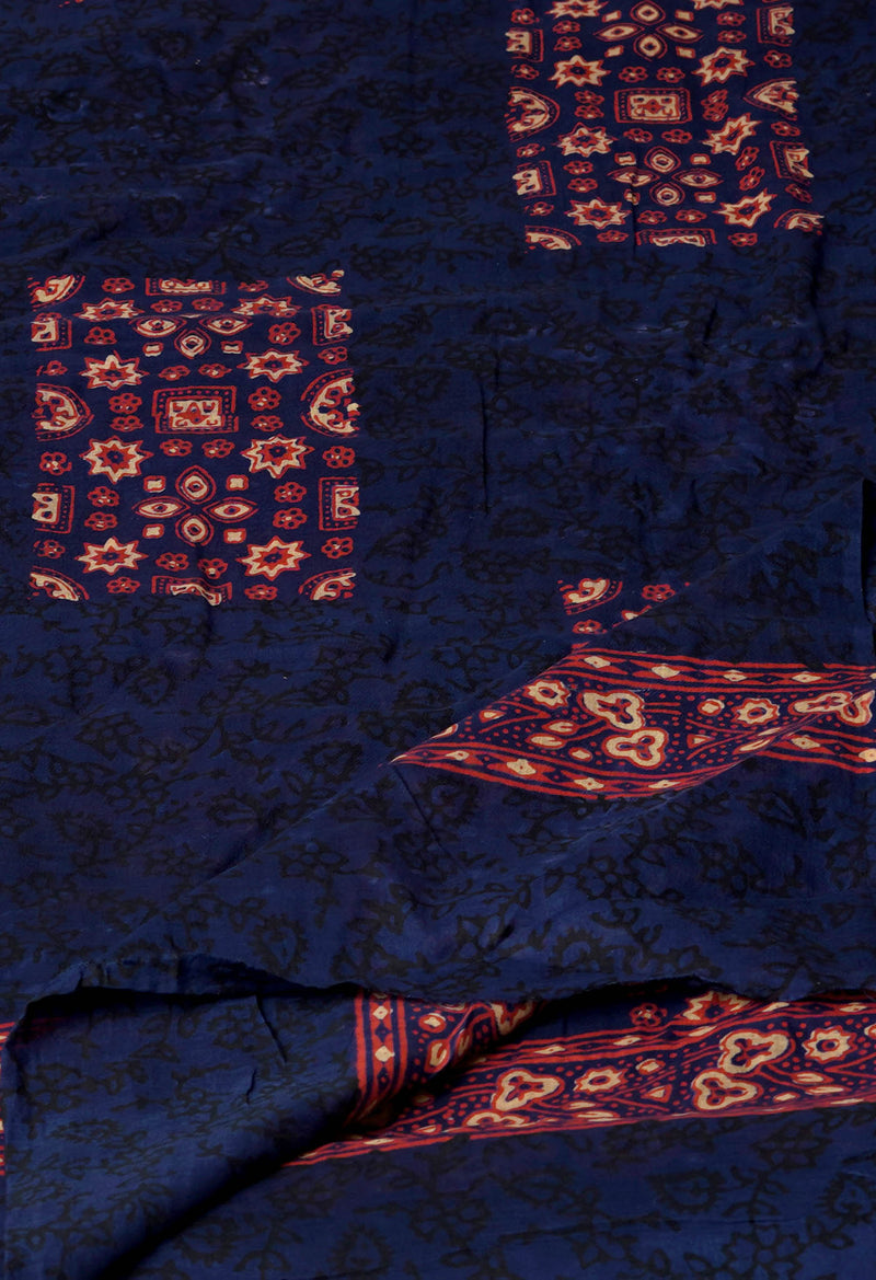 Blue Pure Ajrakh Printed Soft Cotton Dupatta–UDS4670