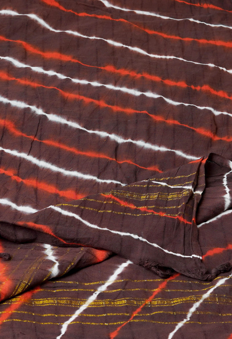 Brown Pure Bandhani Printed Cotton Dupatta–UDS4689