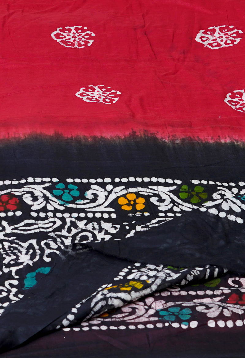 Red Pure Bandhani Printed Cotton Dupatta–UDS4705
