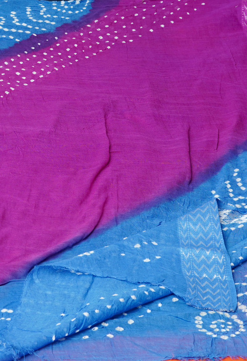 Purple Pure Bandhani Printed Cotton Dupatta–UDS4708