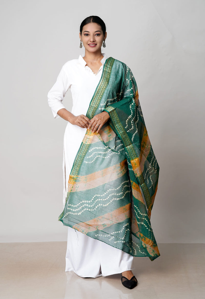 Multi Pure Bandhani Printed Cotton Dupatta–UDS4713