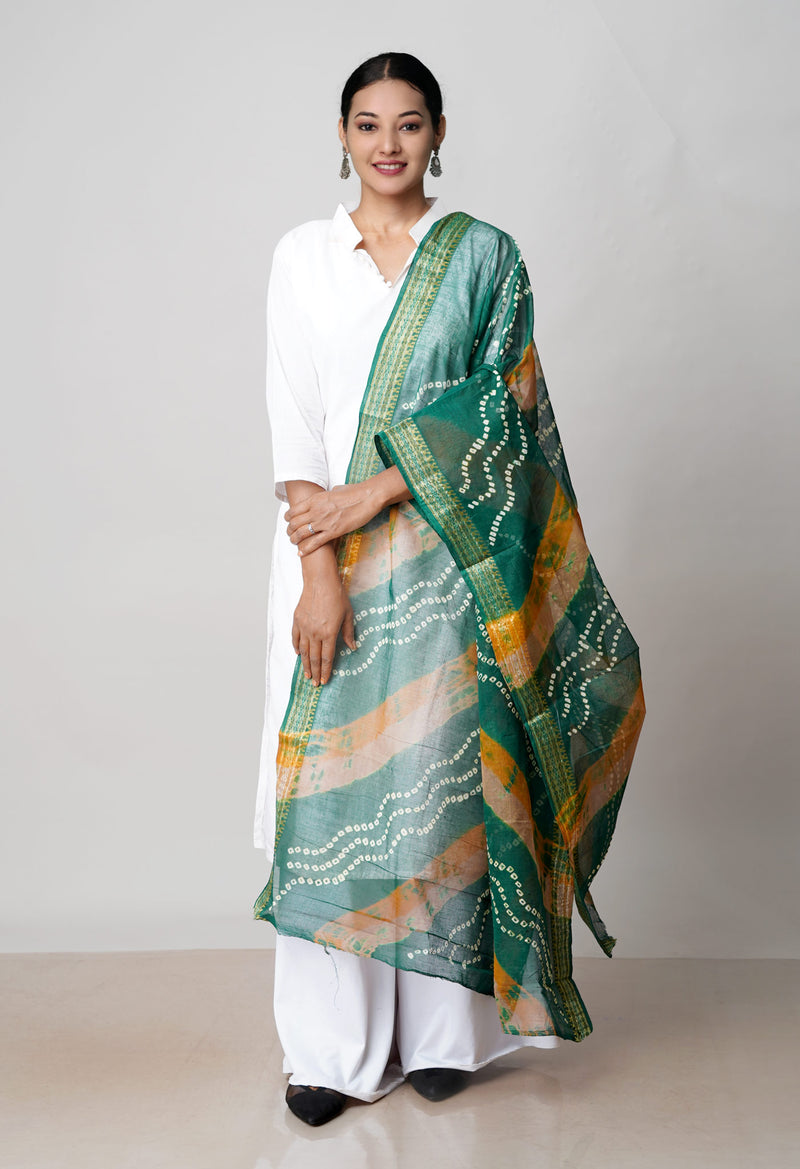 Multi Pure Bandhani Printed Cotton Dupatta–UDS4713
