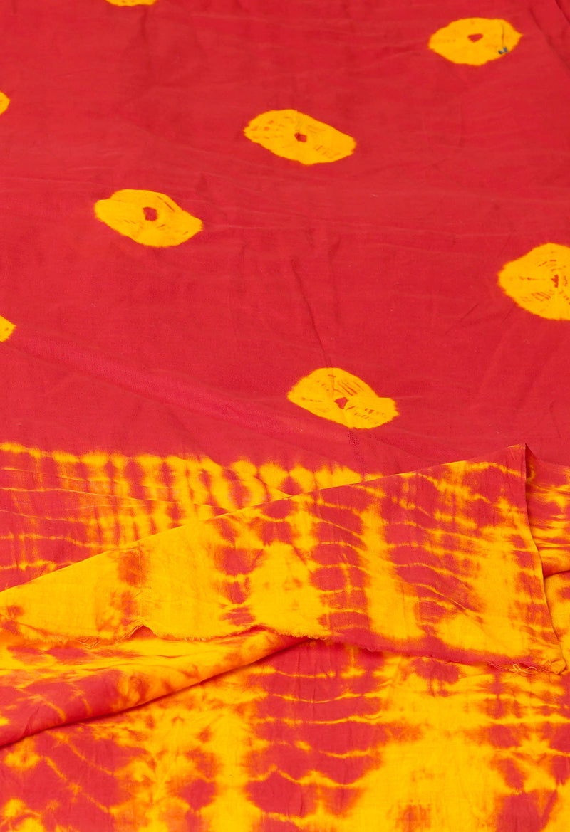 Red Pure Bandhani Printed Cotton Dupatta–UDS4716
