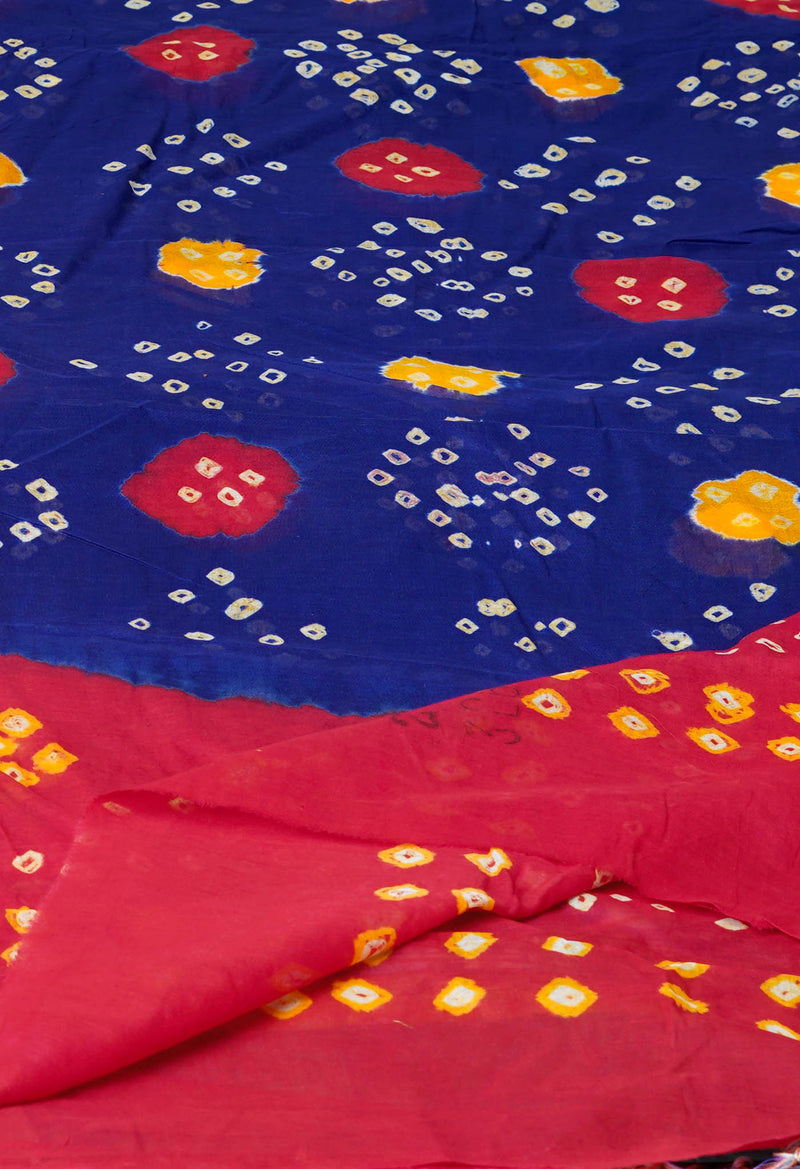 Blue Pure Bandhani Printed Cotton Dupatta–UDS4720