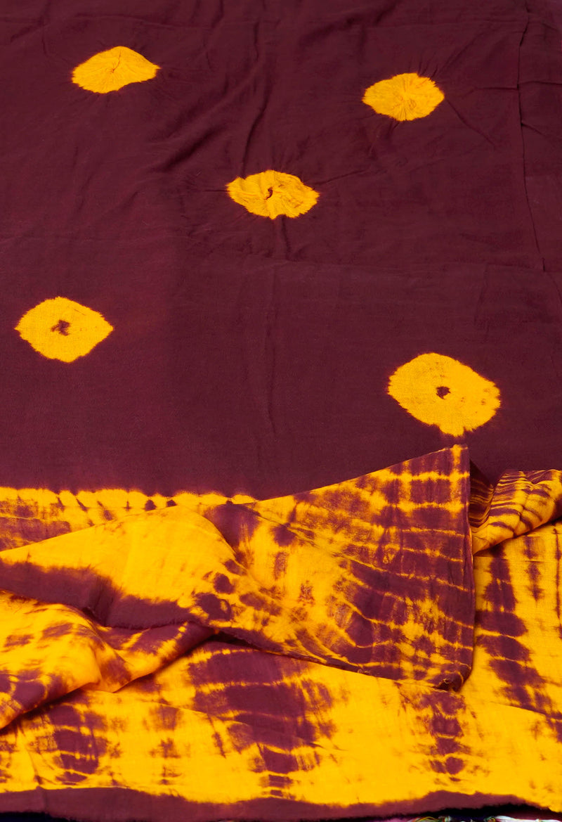 Maroon Pure Bandhani Printed Cotton Dupatta–UDS4722