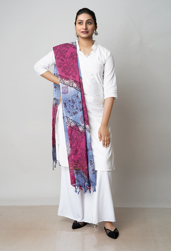 Multi Pure Bagru Printed Cotton Dupatta–UDS4735