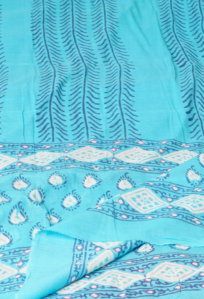Blue Pure Bagru Printed Cotton Dupatta–UDS4738