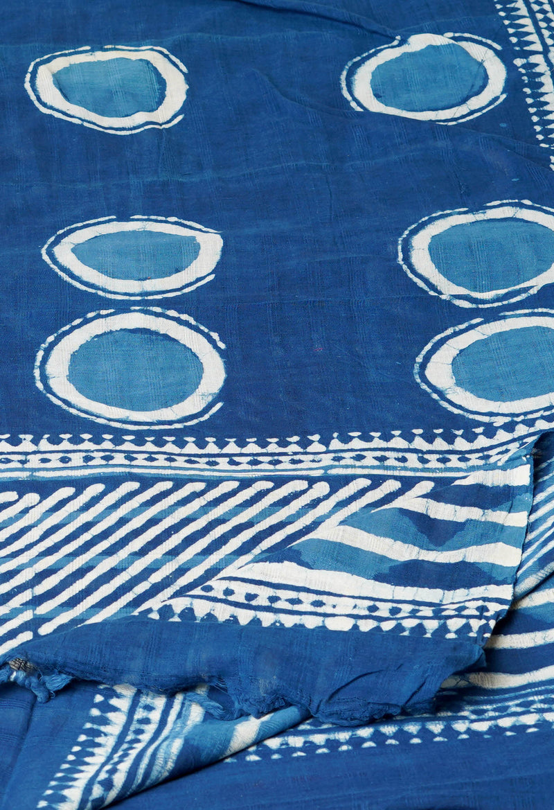 Blue Pure Bagru Printed Cotton Dupatta–UDS4750