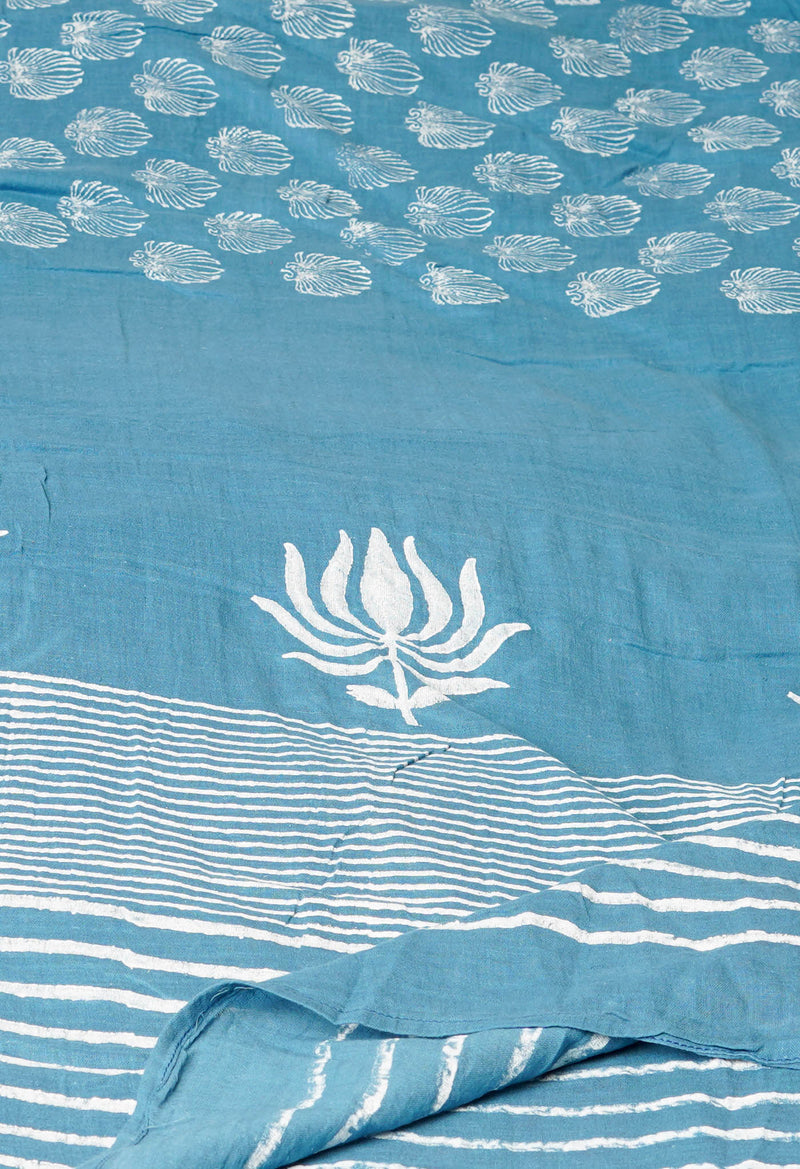 Blue Pure Bagru Printed Cotton Dupatta–UDS4754