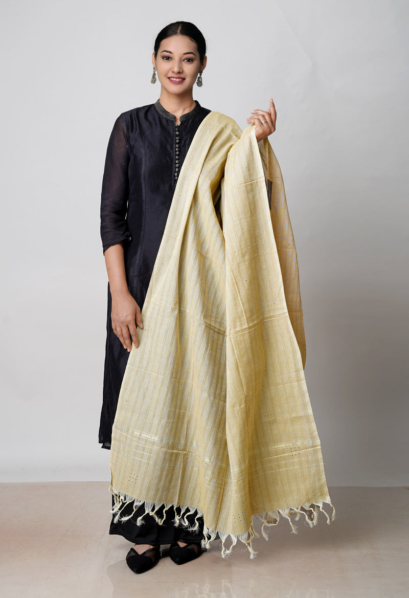 Brown Pure South Hand Block printed Cotton Dupatta–UDS4772