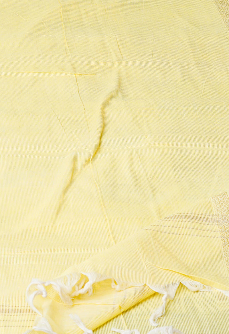 Yellow Pure South Hand Block printed Cotton Dupatta–UDS4825
