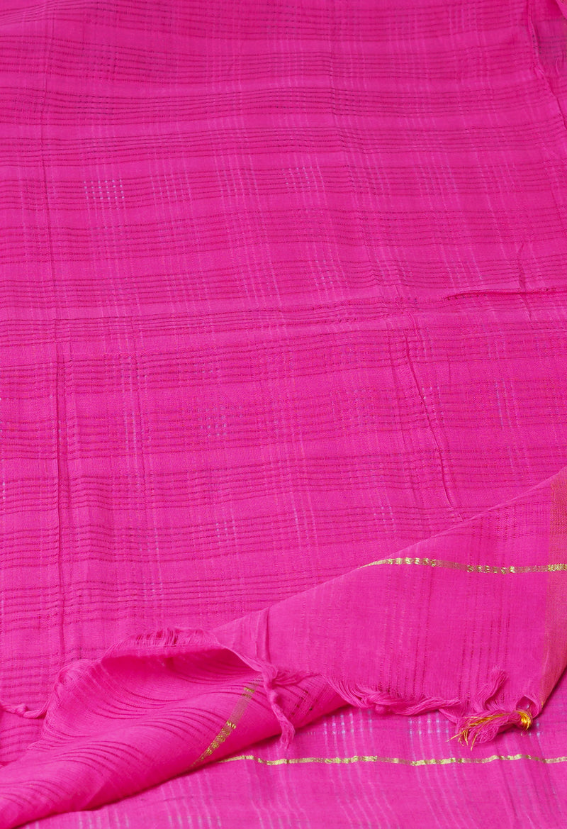 Pink Pure Plain Mangalgiri Cotton Dupatta–UDS4853