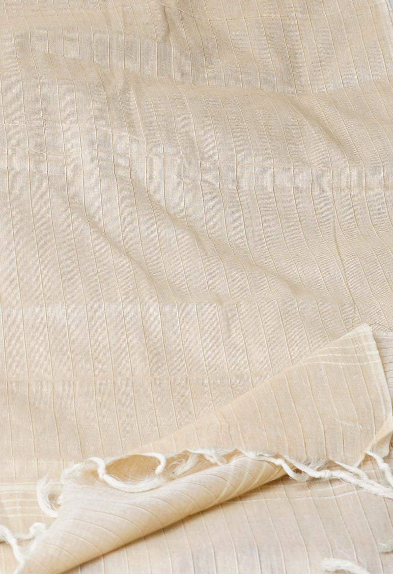 Cream Pure Plain Mangalgiri Cotton Dupatta–UDS4859