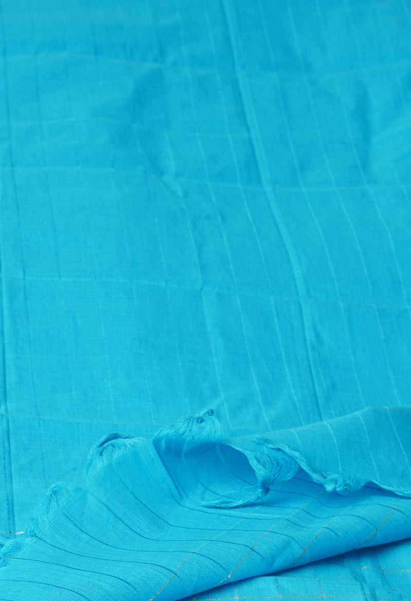 Sky Blue Pure Plain Mangalgiri Cotton Dupatta–UDS4863