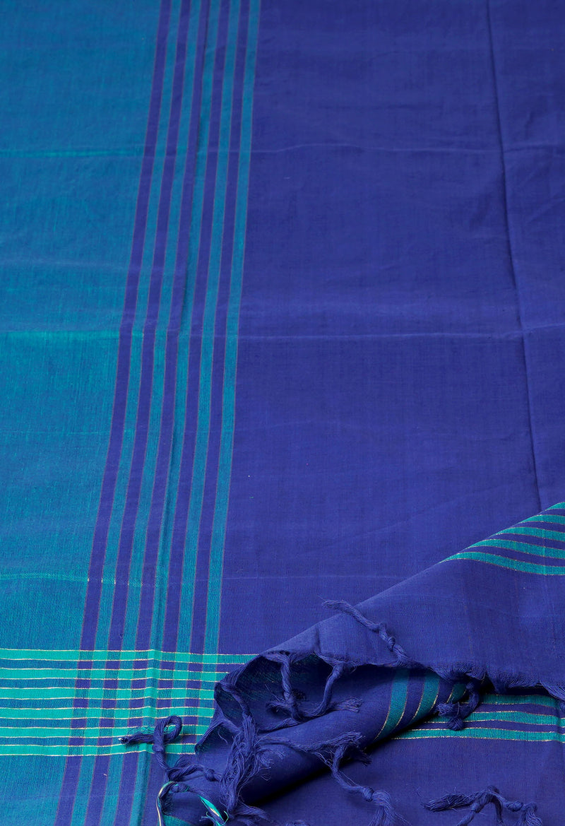 Turquoise Blue Pure Plain Mangalgiri Cotton Dupatta–UDS4866